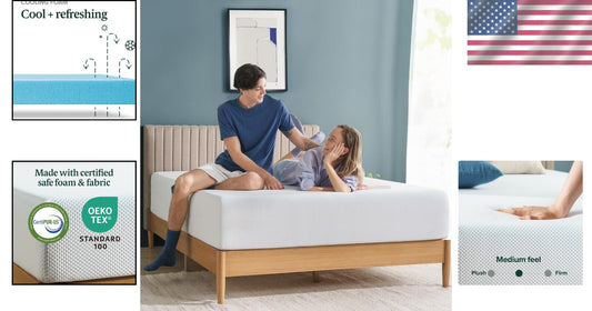 12 Inch Full Cooling Gel Memory Foam Mattress - Fiberglass Free & Certified Safe