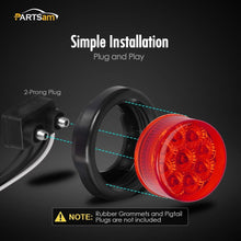 Load image into Gallery viewer, Set of 10 Waterproof 2-Inch Round Red LED Marker Lights for Trailers &amp; Trucks