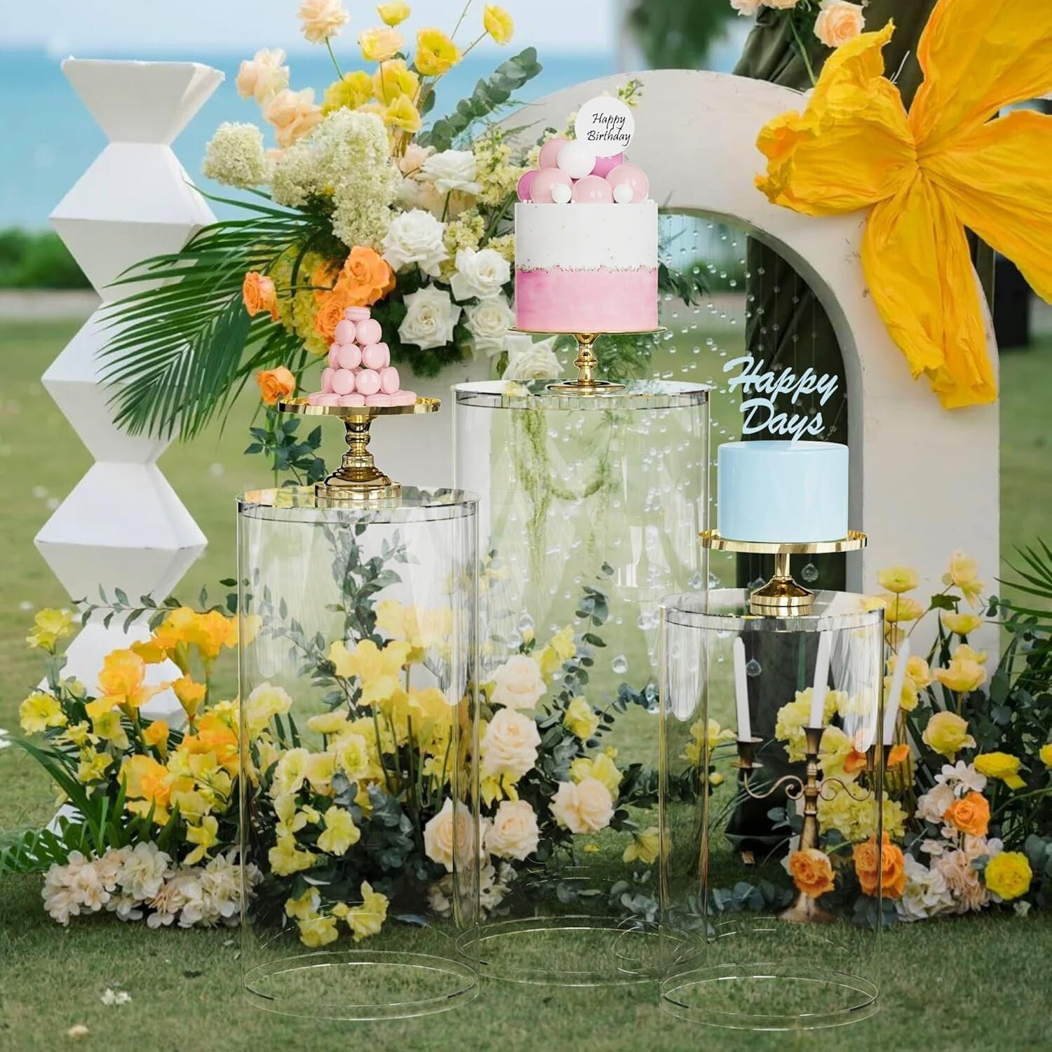Lightweight Stackable Cylinder Pedestal Stands - Wedding Decor Essentials