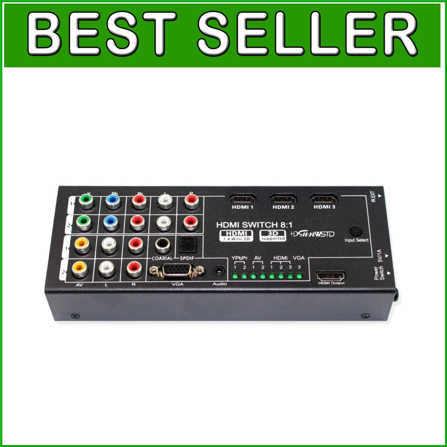 Compact HDMI Converter with 8 Inputs - Ideal for Seamless Home Entertainment