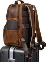 Load image into Gallery viewer, Vintage Leather 15.6" Laptop Backpack - Large Capacity Business Travel Bag