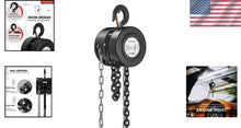 Load image into Gallery viewer, Heavy-Duty 1 Ton Manual Chain Hoist 10ft with Superior Alloy Steel Hooks
