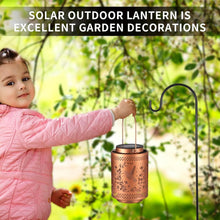 Load image into Gallery viewer, Elegant Solar Lantern with Hummingbird Patterns - Perfect for Gardens &amp; Gifts
