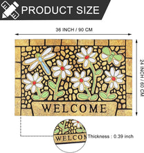 Load image into Gallery viewer, Outdoor Welcome Mat with Dragonfly Design - 24 x 36 Heavy Duty Non-Slip Doormat