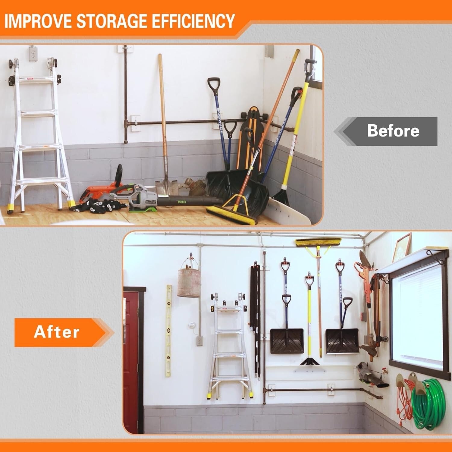 Versatile 26-Pack Wall-Mounted Garage Hooks with Anti-Slip & Rust-Free Finish