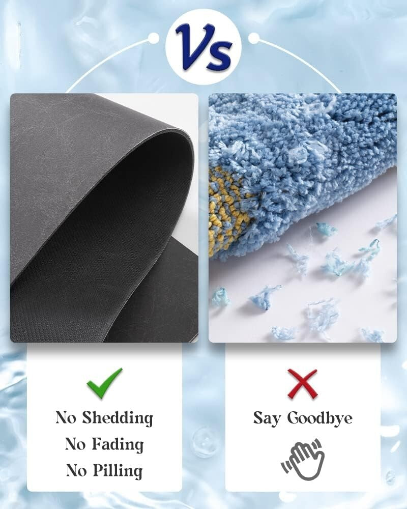 Elegant 2-Piece Dark Grey Bath Mat Set - Durable & Easy-Clean Floor Rugs