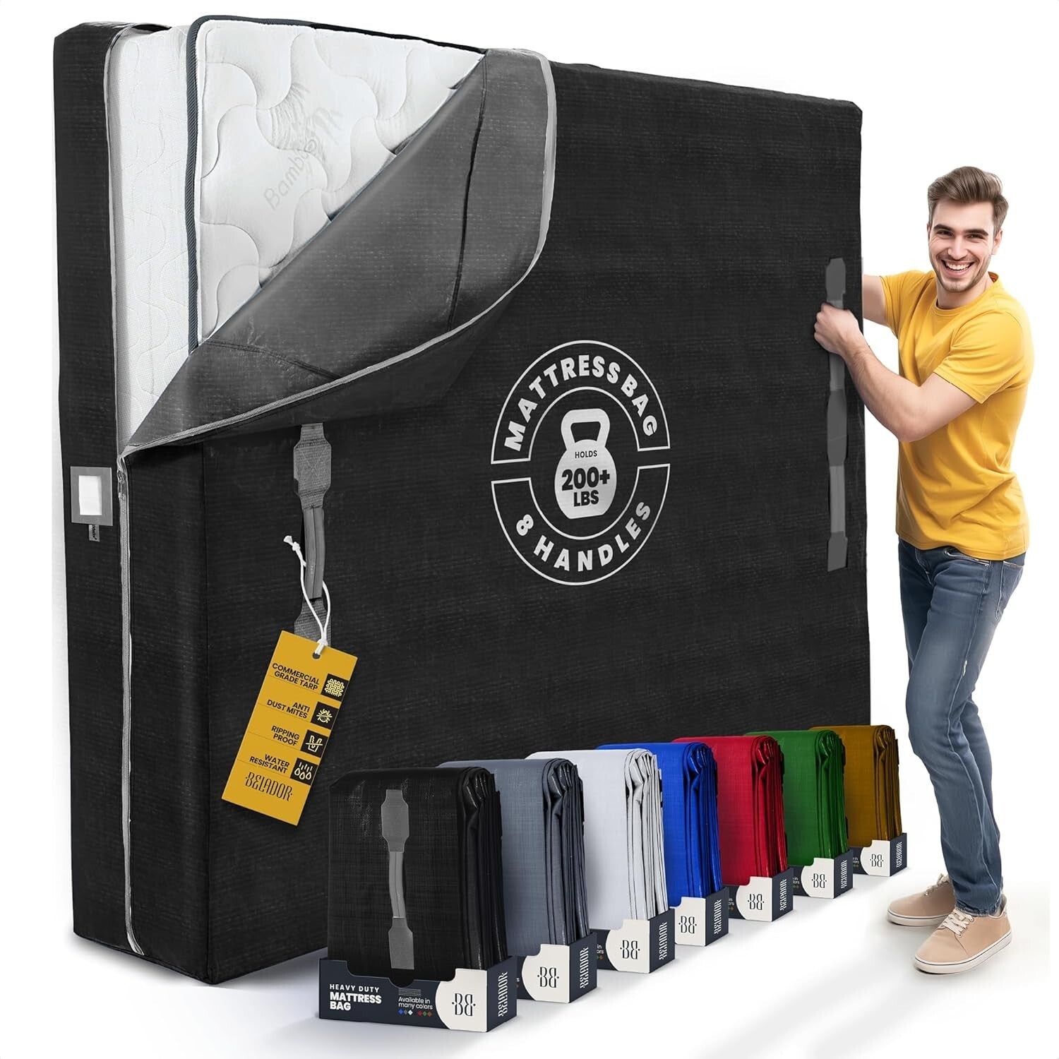 Water-Resistant Extra Thick Mattress Cover with Zipper for Safe Storage & Moving