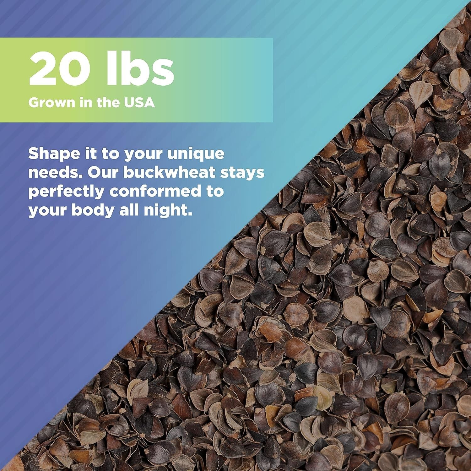 Natural 20 lbs Buckwheat Hulls - Eco-Friendly Filling for Pillows & Crafts