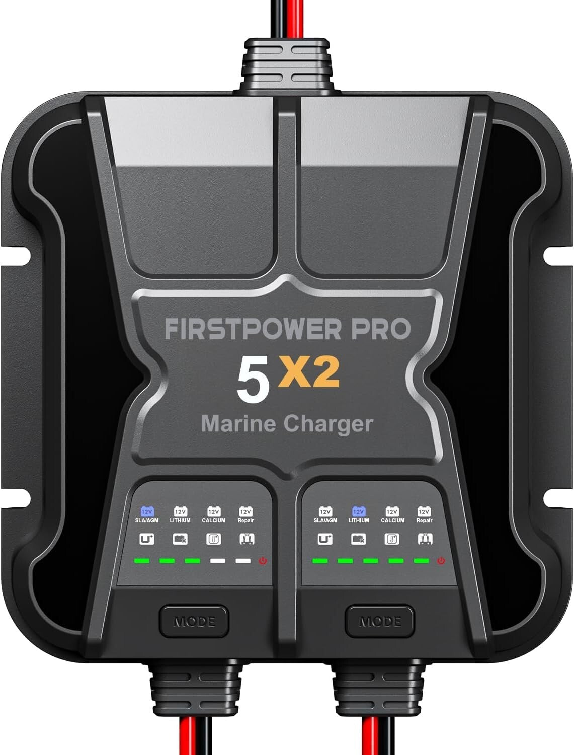 IP68 Onboard Battery Charger - 2-Bank, 10A for SLA/Lithium & Calcium Batteries
