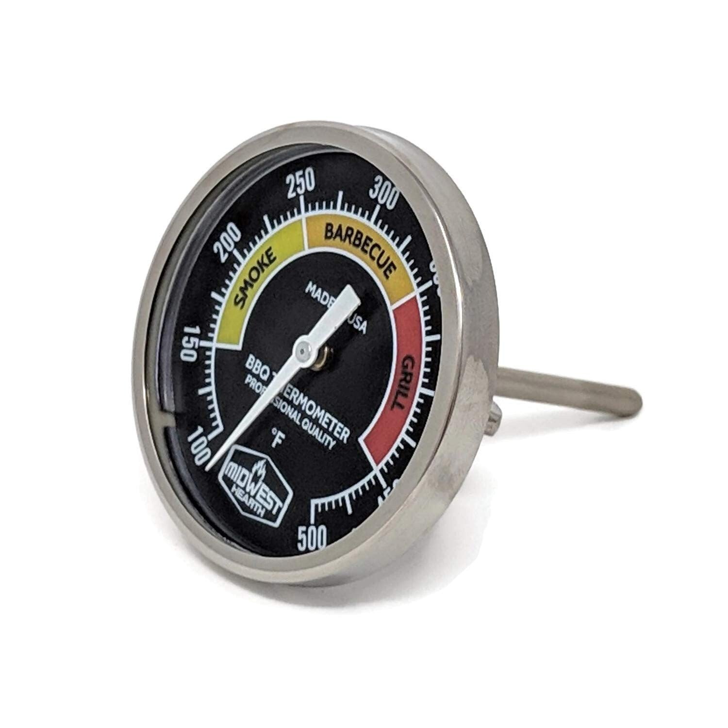 2" Analog BBQ Grill Thermometer in Stainless Steel - High-Accuracy Design