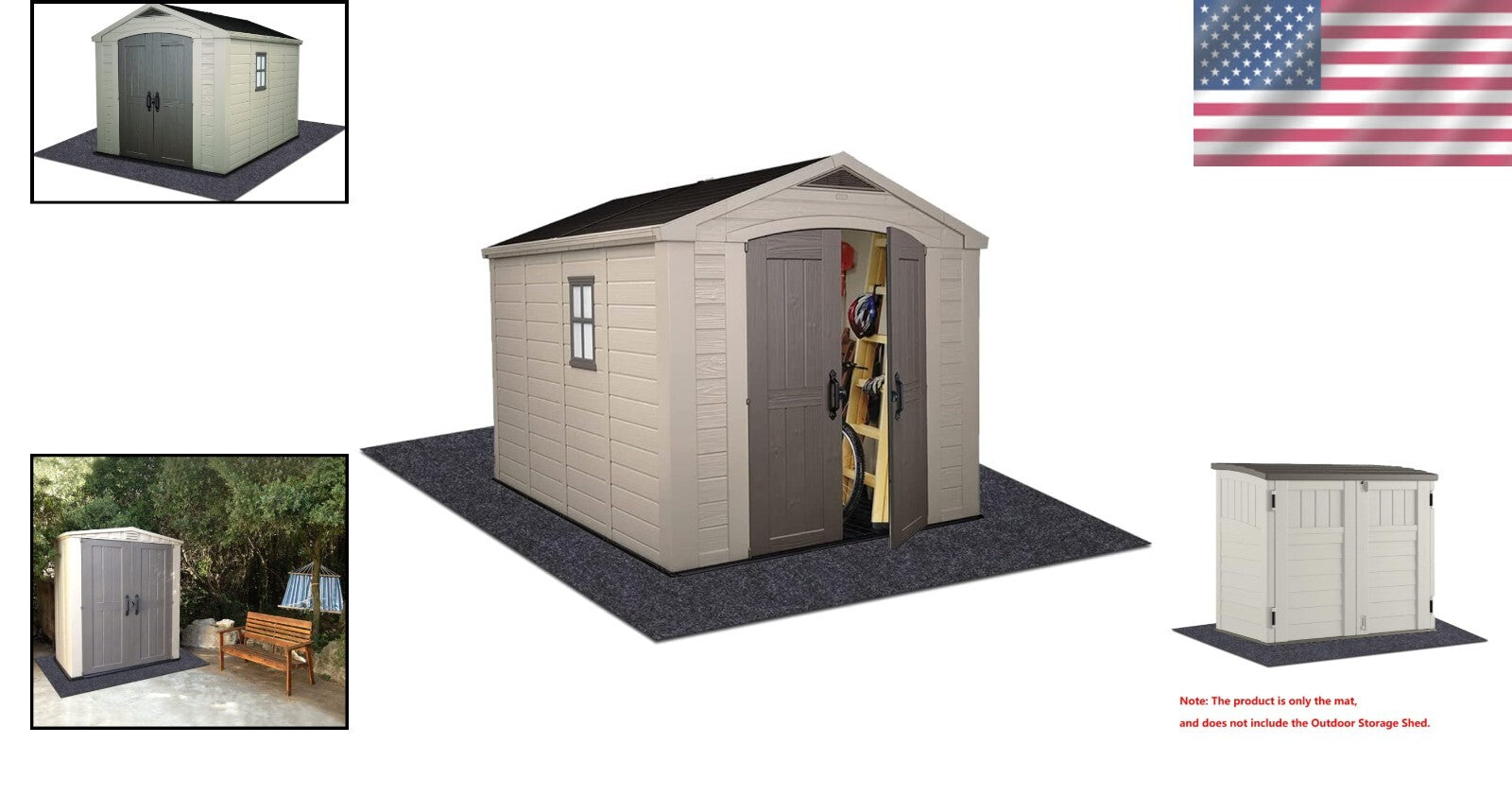 Non-Slip Outdoor Carport Mat 8' x 8' - Soft Fabric, Washable, and Eco-Friendly