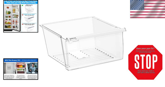 Fits WP Models: Quality Crisper Bin Drawer Replacement with Humidity Control