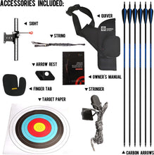 Load image into Gallery viewer, Noble 48/70 Inch Beginner Recurve Bow Kit - Complete with Arrows and Accessories