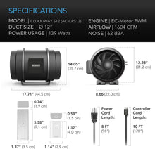 Load image into Gallery viewer, Ultimate 1600 CFM Attic Fan with Stainless Steel Blades &amp; Shutter Dampers