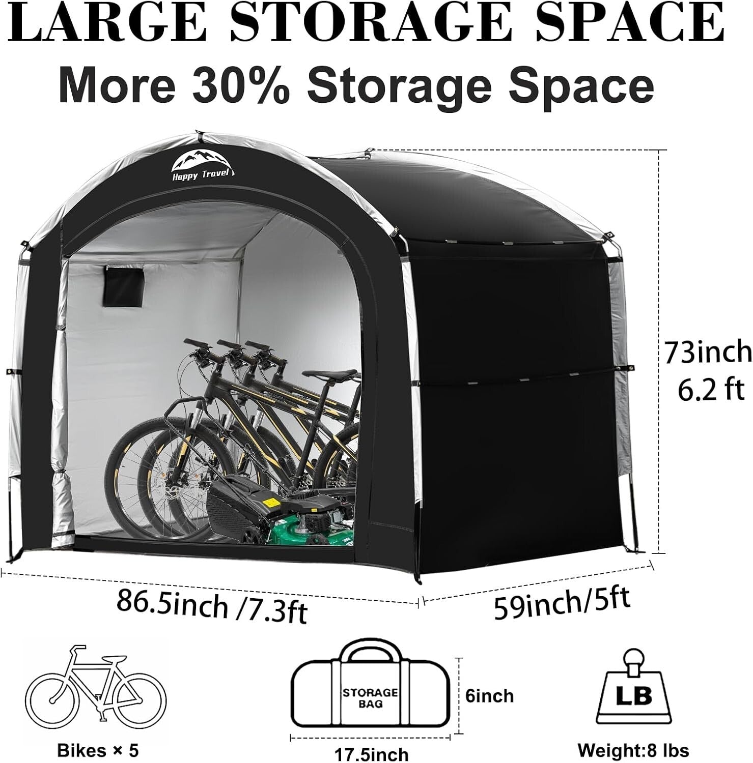 Waterproof Bike Storage Tent for 2-8 Bikes – Outdoor Protection with Ventilation