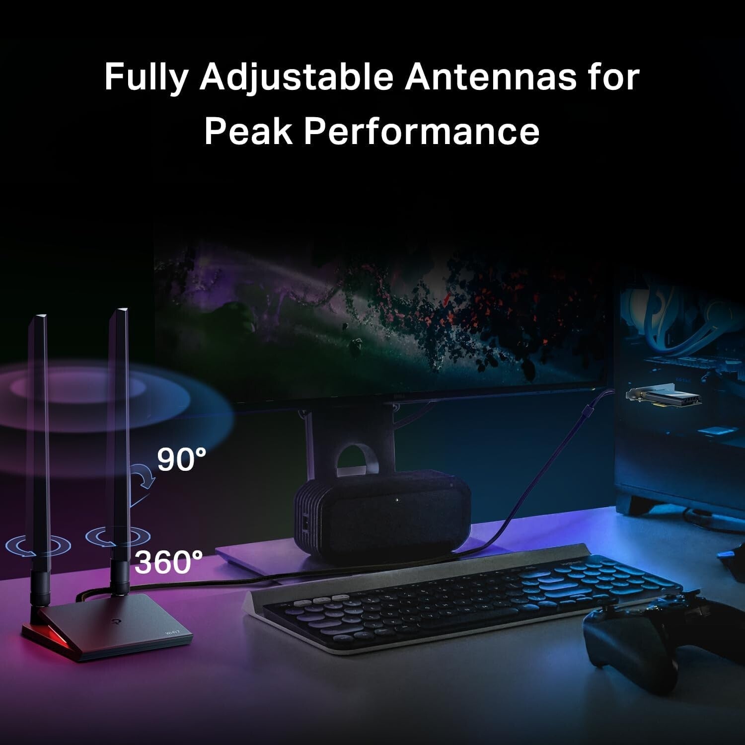 WiFi 7 BE9300 PCIe Card: Tri-Band Wireless & Bluetooth 5.4 for Powerful Desktops