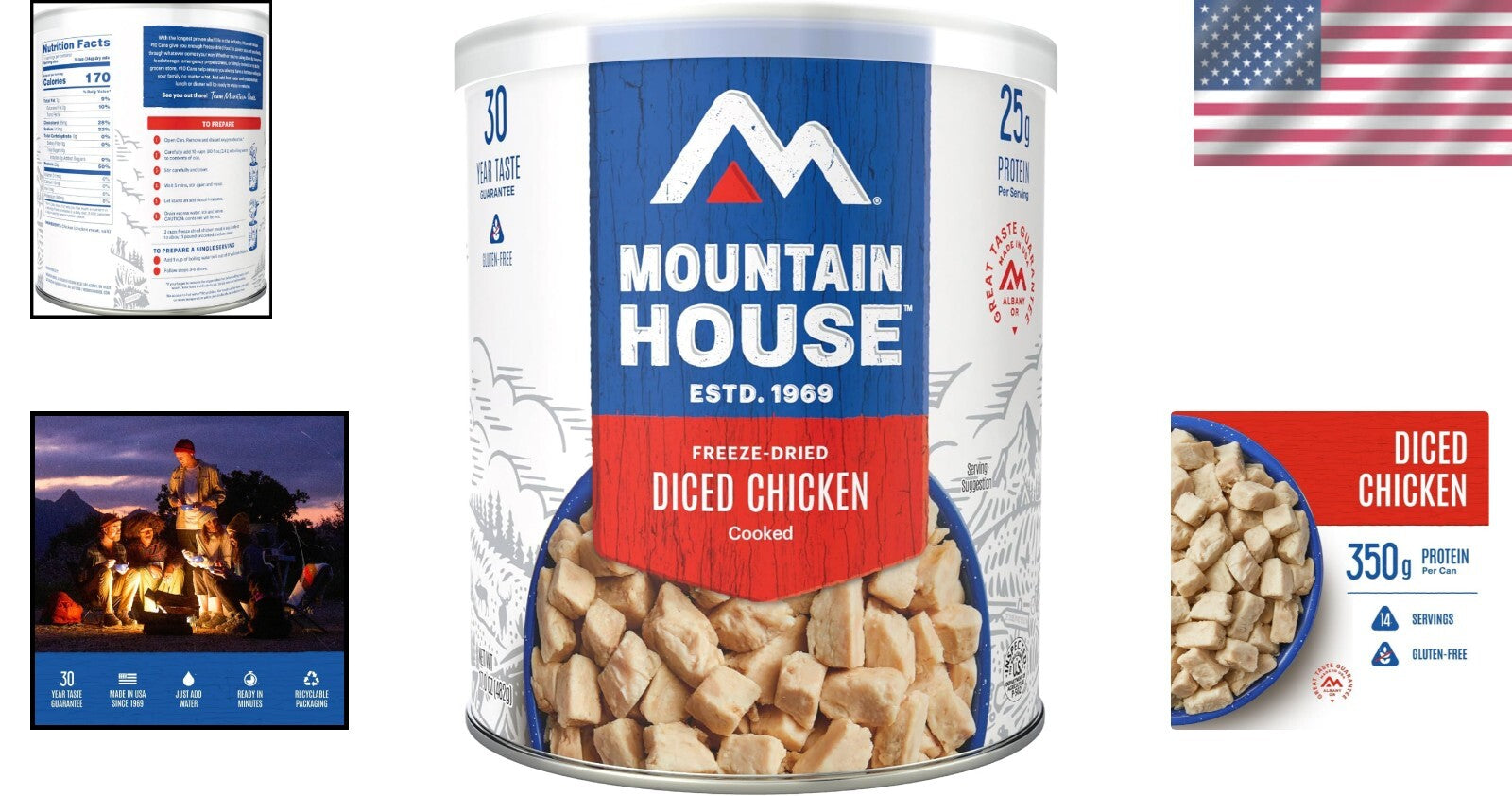 Freeze-Dried Gluten-Free Diced Chicken - Emergency Food in #10 Can | 14 Servings