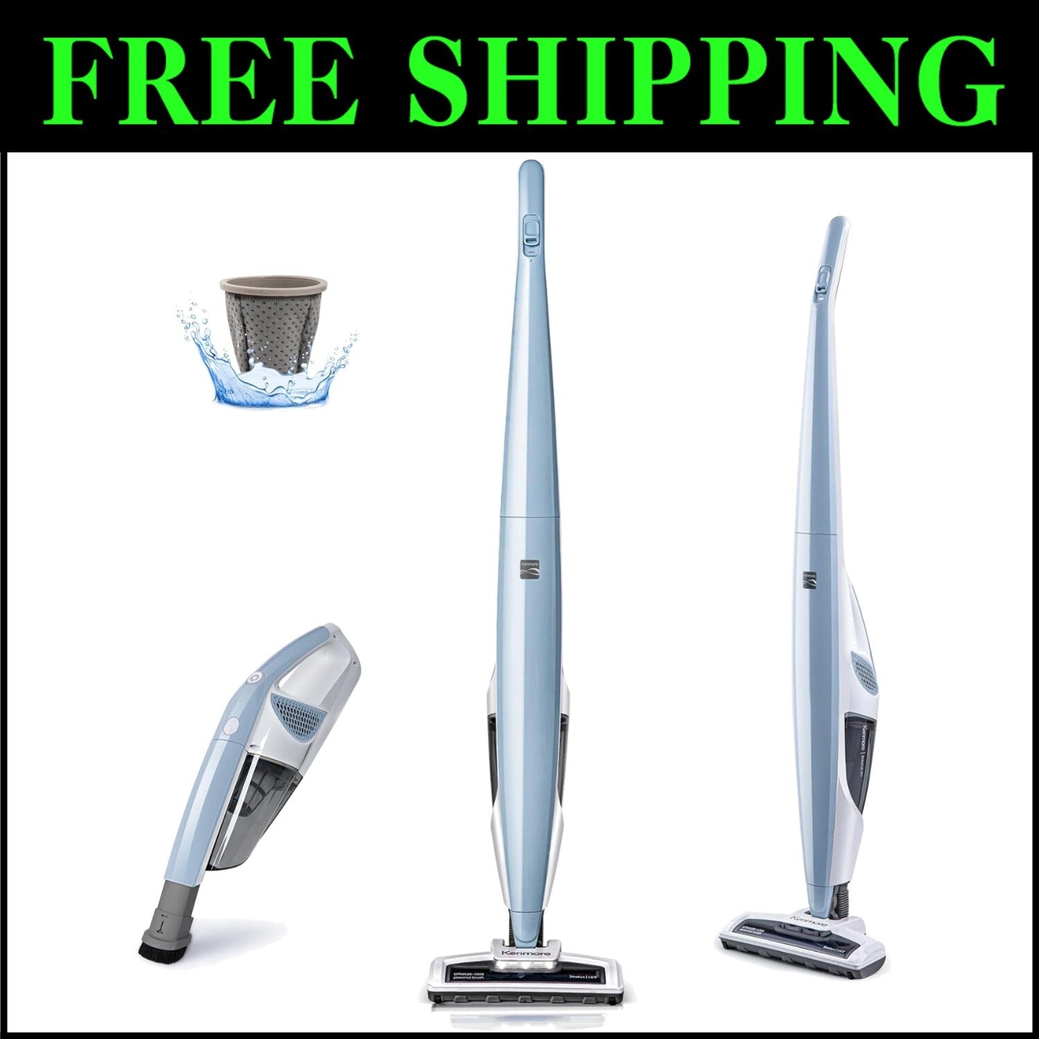 Cordless 16V Vacuum with Swivel Steering & Pet Hair Combating Tools - 2 Speeds