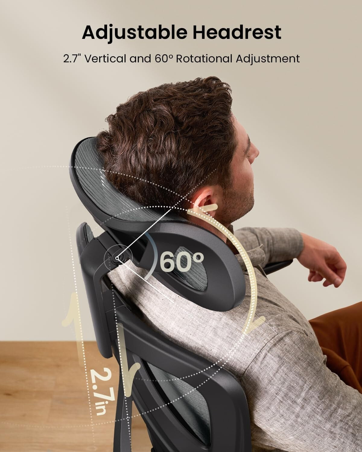 Ergonomic Big & Tall Mesh Office Chair with Adjustable Headrest & Lumbar Support