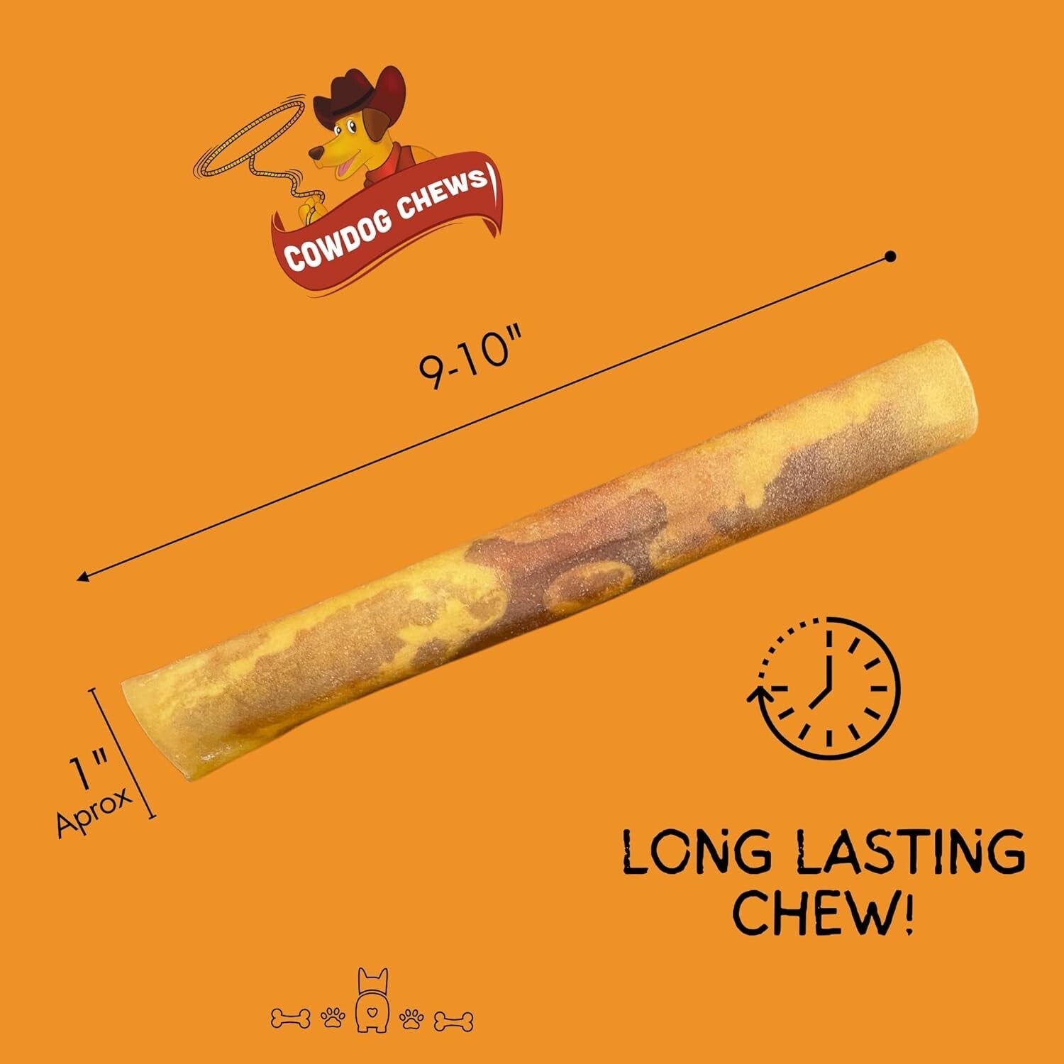 Gourmet Meaty 9-10" Beef Rolls for Aggressive Chewers – 20 Natural Dog Treats