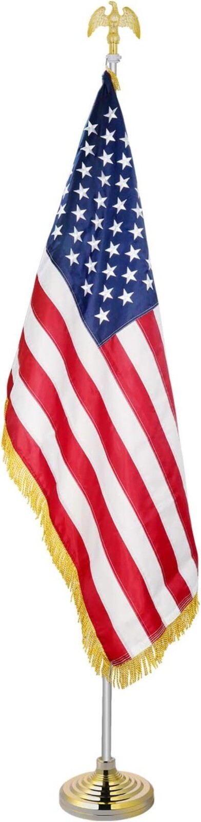 Durable 8 FT Telescoping Flagpole Kit: Eagle Topper & American Flag Included