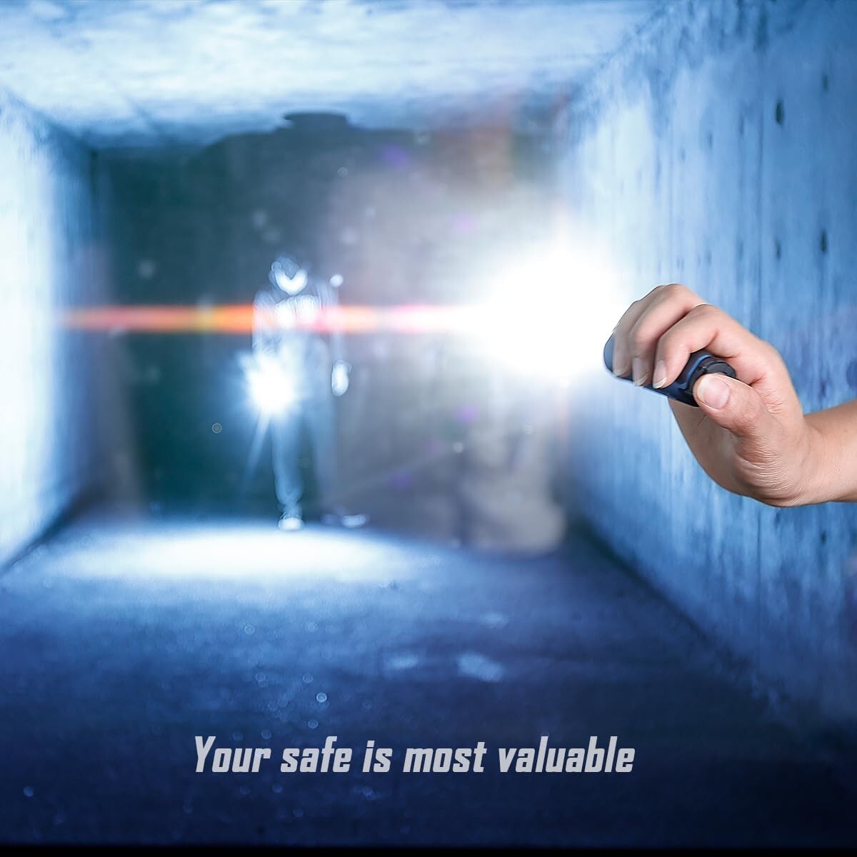 4000 Lumens EDC Flashlight, Rechargeable Ultra-Bright Compact Torch Royal Blue