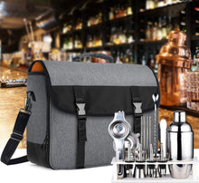 Load image into Gallery viewer, Premium Nylon Bartender Bag with Padded Dividers for Wine &amp; Cocktail Essentials