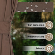 Load image into Gallery viewer, Universal Fit Gazebo Curtains 10' x 12' - Brown &amp; Coffee with Easy Zipper Access