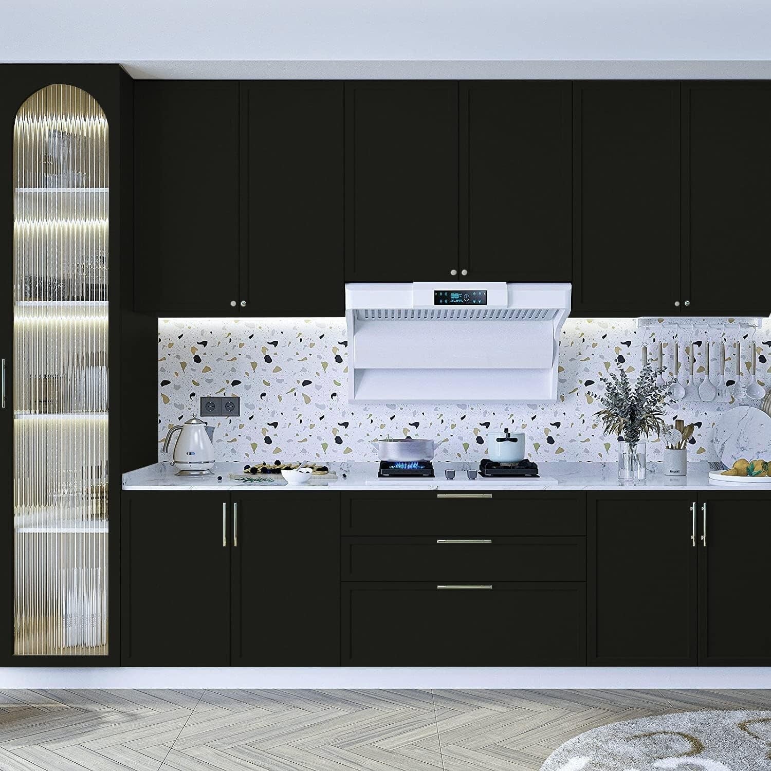 Durable Matte Black Peel and Stick Wallpaper - Easy Install & Bubble-Free Design