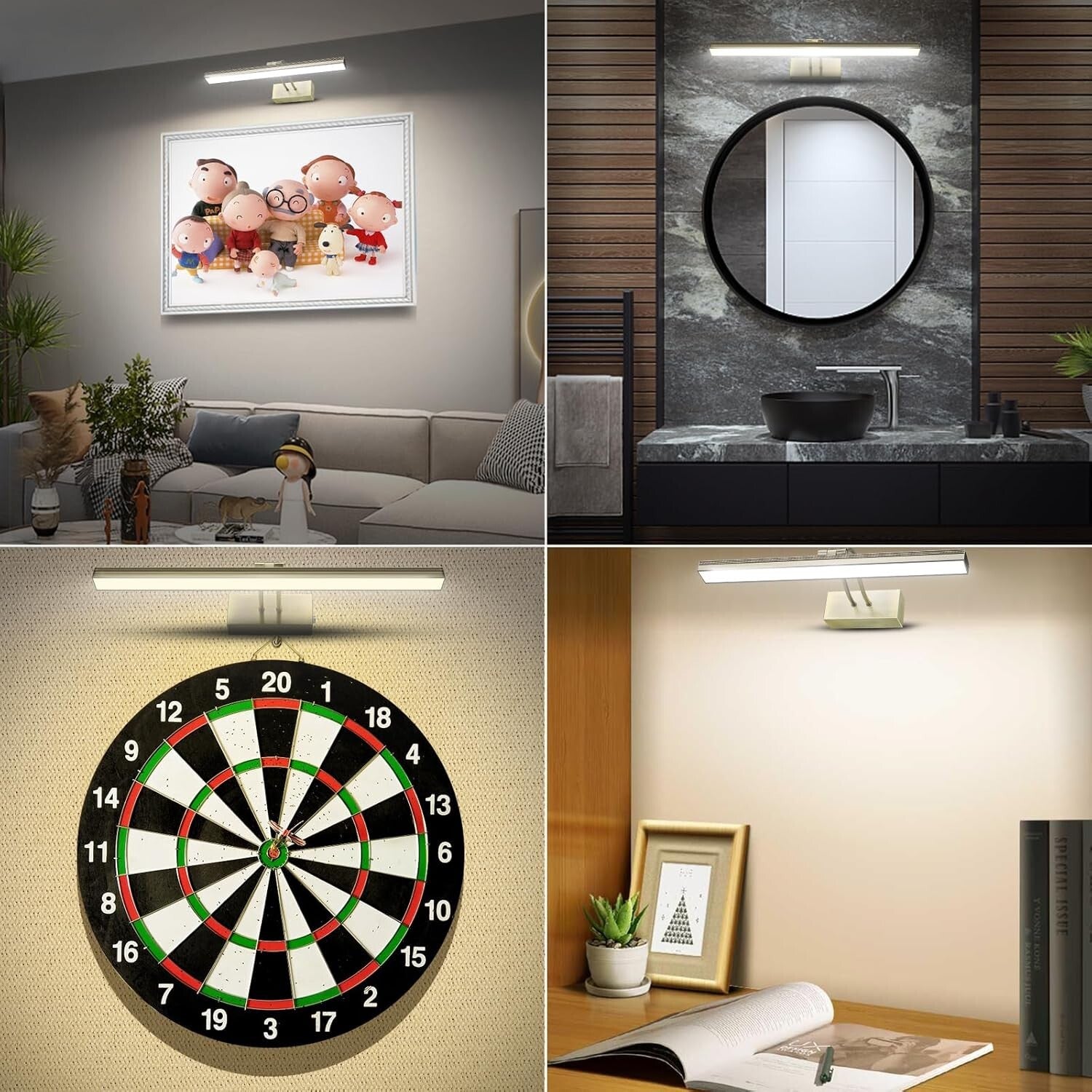 Elegant 16" Picture Light with Remote for Artwork, Adjustable & Timed in Brass