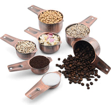 Load image into Gallery viewer, Copper Measuring Cups and Stainless Steel Spoons Set for Perfect Precision