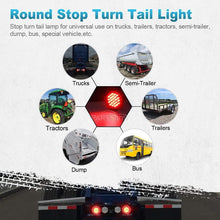Load image into Gallery viewer, LED Waterproof Trailer Lights - 10 Pack 4" Round Lights for Brake &amp; Turn Signals