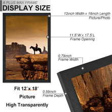 Load image into Gallery viewer, Elegant Set of 6 Black 12x18 Picture Frames with Stylish Wood Grain Finish