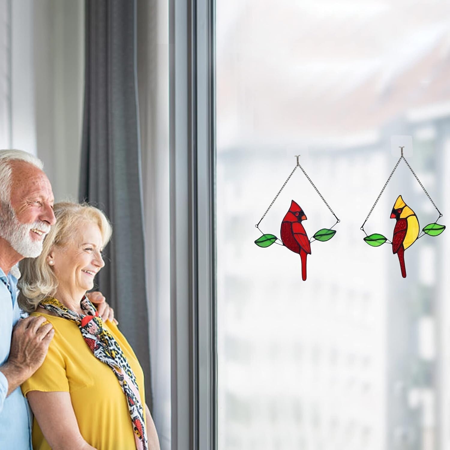 Touching Cardinal Memorial Gifts - Beautiful Handmade Suncatchers for Windows