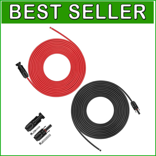 100 Feet 10AWG Solar Panel Extension Cable - Durable & Waterproof Outdoor Use