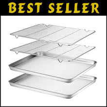 Load image into Gallery viewer, Versatile Stainless Steel Baking &amp; Cooling Rack Set - Perfect for Any Oven