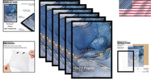 Load image into Gallery viewer, Set of 6 Lightweight Black 16x23 Picture Frames for Elegant Wall Display