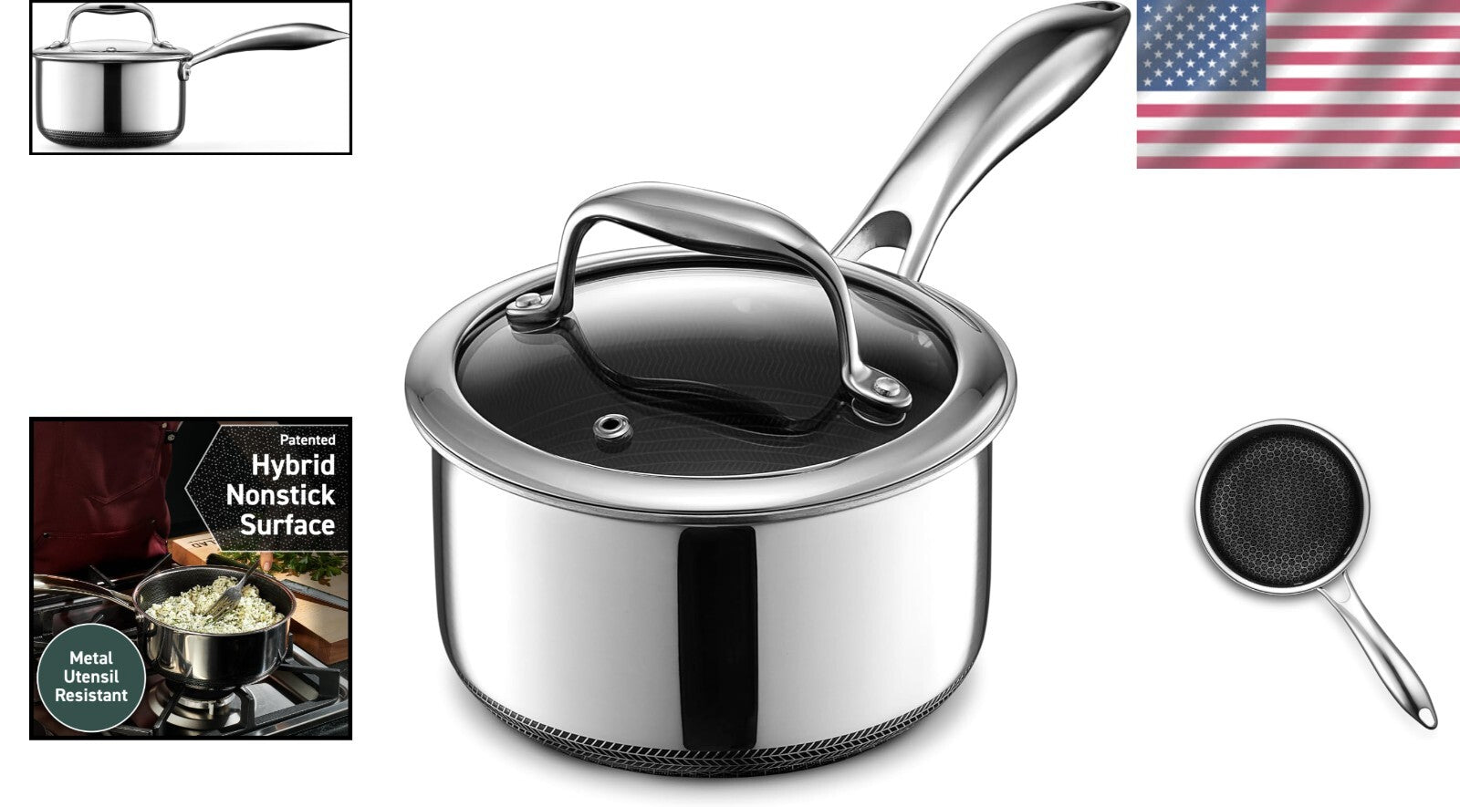 Elegant 1-Quart Nonstick Saucepan with Tempered Lid - Ideal for Small Servings