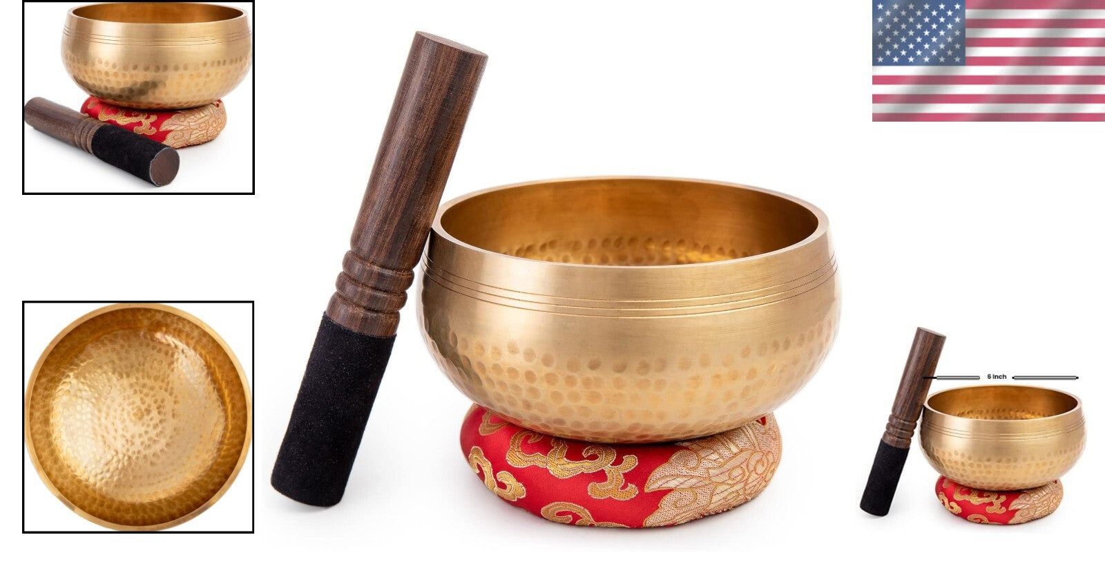 Authentic 6 Inch Tibetan Singing Bowl Set – Ideal for Beginners, Yoga & Medit...