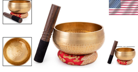 Authentic 6 Inch Tibetan Singing Bowl Set – Ideal for Beginners, Yoga & Medit...