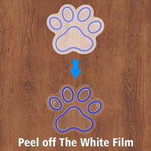 Load image into Gallery viewer, 9.8 x 9.8 Inch Blue Dog Paw Neon Sign - Wall Mount with Dimmable Feature