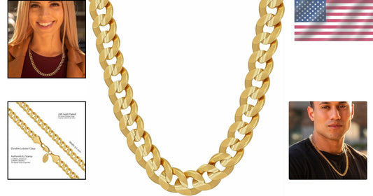6mm & 9.5mm Gold or White Gold Plated Cuban Link Chain - Lifetime Warranty