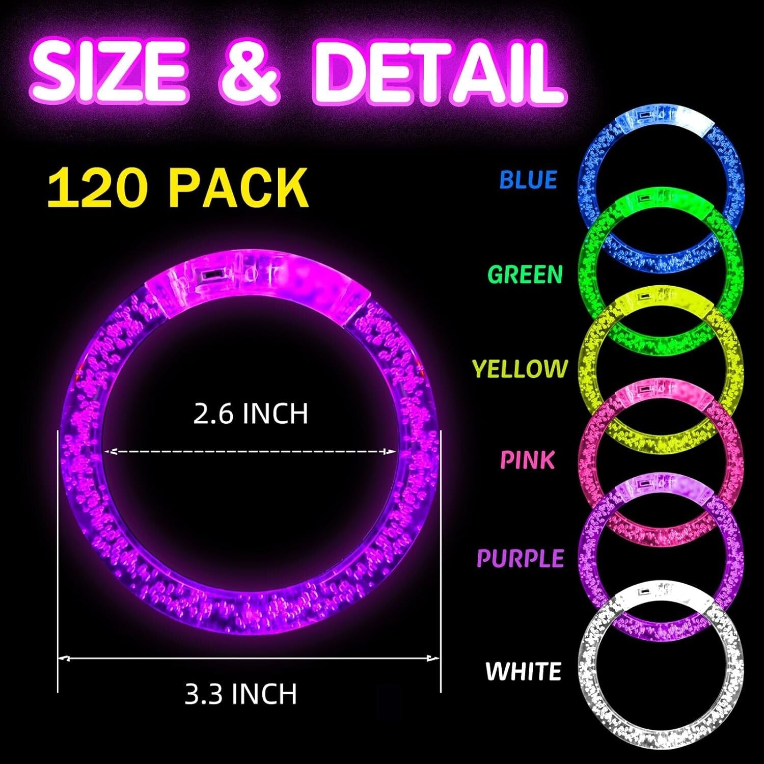 Eye-Catching 90PCS LED Glow Bracelets - The Ultimate Party Favors for All Ages