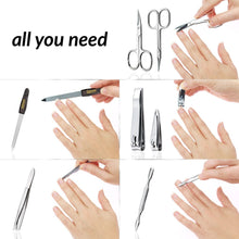 Load image into Gallery viewer, Premium Manicure Set Made in Germany - 7 Tools in Genuine Leather Case