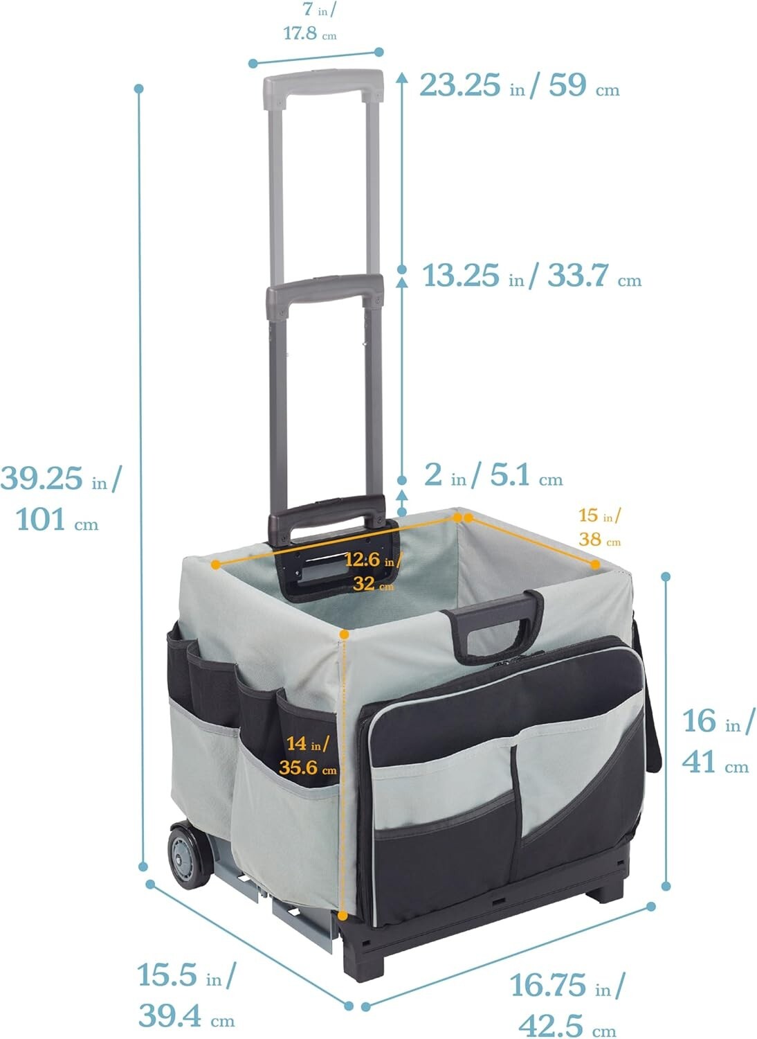 Versatile Rolling Cart with Removable Canvas Organizer for Effortless Mobility