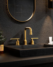 Load image into Gallery viewer, Modern Widespread 3-Hole Bathroom Faucet Set - Brushed Gold Finish, 2 Handles
