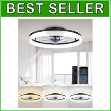 Load image into Gallery viewer, Quiet 20-Inch Ceiling Fan with Remote Control &amp; LED Light for Modern Spaces