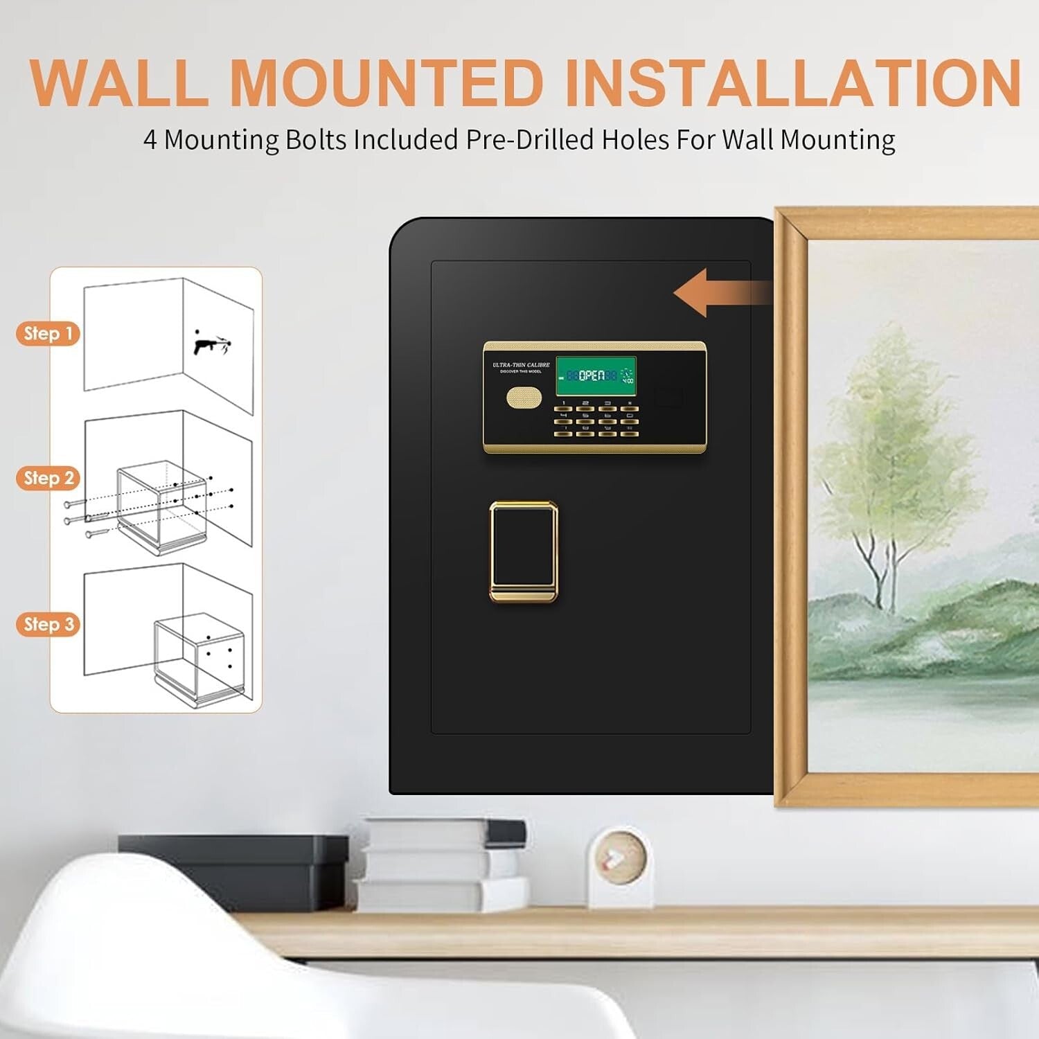 Fireproof Waterproof Home Safe 3.0 Cu ft with Digital Lock & Alarm System