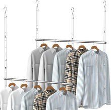 Load image into Gallery viewer, Adjustable Stainless Steel Hanging Rods - Maximize Closet Space with Ease