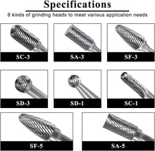 Load image into Gallery viewer, Compact 8-Piece Rotary Burr Set for Precision Engraving and Polishing Tasks